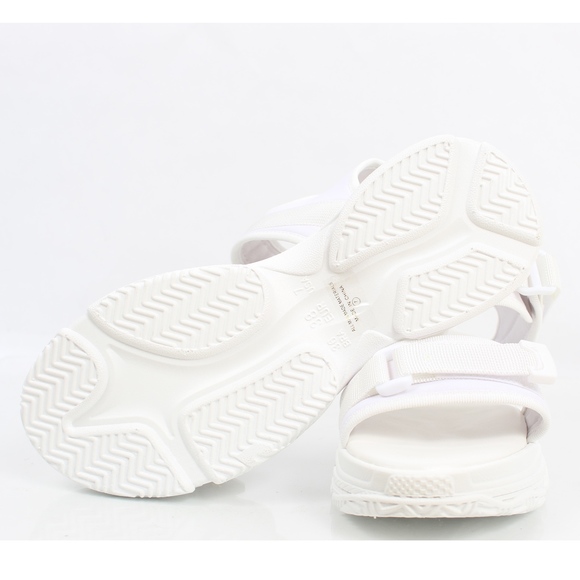 White Velcro Straps flatform Wedge Sandal - Picture 4 of 6